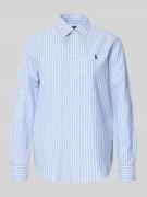 Regular fit overhemdblouse van een mix van katoen en linnen