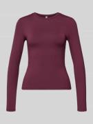 Slim fit shirt met lange mouwen en ronde hals, model 'LULA'