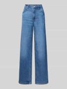 Straight fit wide leg jeans van katoenmix