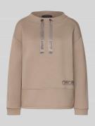 Loose fit sweatshirt van viscosemix met een opstaande kraag