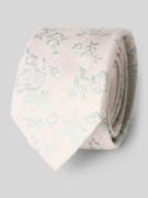 Stropdas van zijdemix met gebloemde all-over stitching