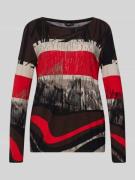 Regular fit shirt met lange mouwen van viscosemix met strass-steentjes