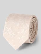 Stropdas van zijdemix met gebloemde all-over stitching