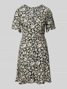 Getailleerde mini-jurk van pure viscose, model 'ALBA'