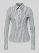 Slim fit overhemdblouse van katoenmix