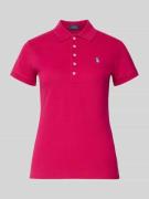 Slim fit poloshirt van katoenmix