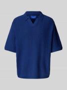 Relaxed fit poloshirt met ajourpatroon, model 'PAROS'