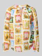 Regular fit blouse met ronde hals