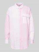 Regular fit overhemdblouse met structuurmotief, model 'Mila'