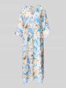 Midi-jurk van viscose in laagjeslook