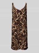 Knielange jurk van viscose met V-hals