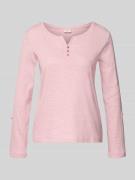 Regular fit shirt met lange mouwen van katoenmix