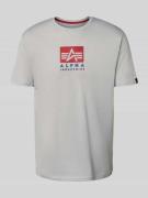 T-shirt met labelprint en ronde hals