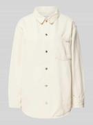 Regular fit overhemdblouse van katoenmix met linnen