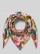 Sjaal van pure zijde met all-over bloemenprint