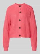 Regular fit gebreid jack met enkele knoopsluiting, model 'LEA'