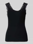 Slim fit tanktop van viscosemix, model 'BARBERA LACE'