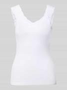 Slim fit tanktop van viscosemix, model 'BARBERA LACE'