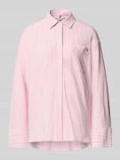 Oversized blouse met lange mouwen van katoenmix