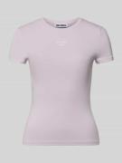 Slim fit T-shirt met logostitching, model 'Downtown'