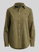 Slim fit overhemdblouse van puur katoen