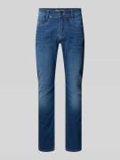Straight fit jeans van katoenmix