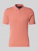 Slim fit poloshirt in gebreide look
