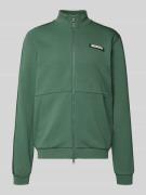 Sweatjack met opstaande kraag en tweewegsritssluiting