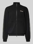 Sweatjack met opstaande kraag en tweewegsritssluiting