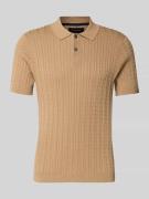 Slim fit poloshirt in gebreide look