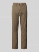 Slim fit chino van biologische katoenmix, model '175-SLIM NEW MILES'