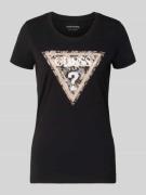 Slim fit T-shirt met siersteentjes