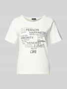 T-shirt met statementprint en siersteentjes