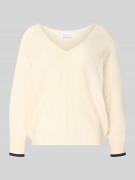 Gebreide pullover van viscosemix met V-hals