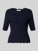 Gebreid shirt van viscosemix met ruchekraag