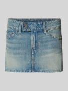 Jeansrok in used-look met steekzakken