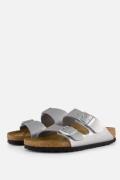 Birkenstock Arizona Slippers zilver Imitatieleer