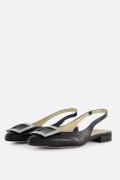 Linea Zeta Slingback Ballerina's zwart Leer