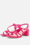 Tamaris Sandalen met hak roze Textiel