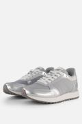 Woden Ronja Metallic Sneakers zilver Leer