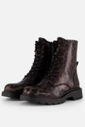 Tamaris Leopard Veterboots zwart Textiel