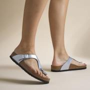Birkenstock Gizeh Slippers zilver Imitatieleer