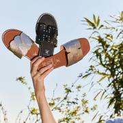 Oh My Sandals Slippers goud Leer