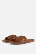 Oh My Sandals Leopard Slippers goud Leer