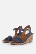 Tamaris Espadrilles met hak blauw Textiel