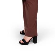 Ann Rocks Sandalen met hak zwart Textiel