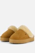 Warmbat Flurry Plateau Pantoffels cognac Suede