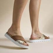 Feyn Slippers cognac Leer