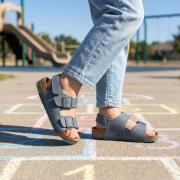 Birkenstock Milano blauw Birko-Flor