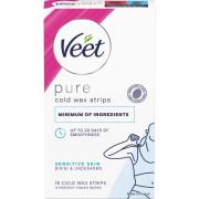 Veet Pure Cold Wax Strips Sensitive Skin Bikini & Underarms 16 St